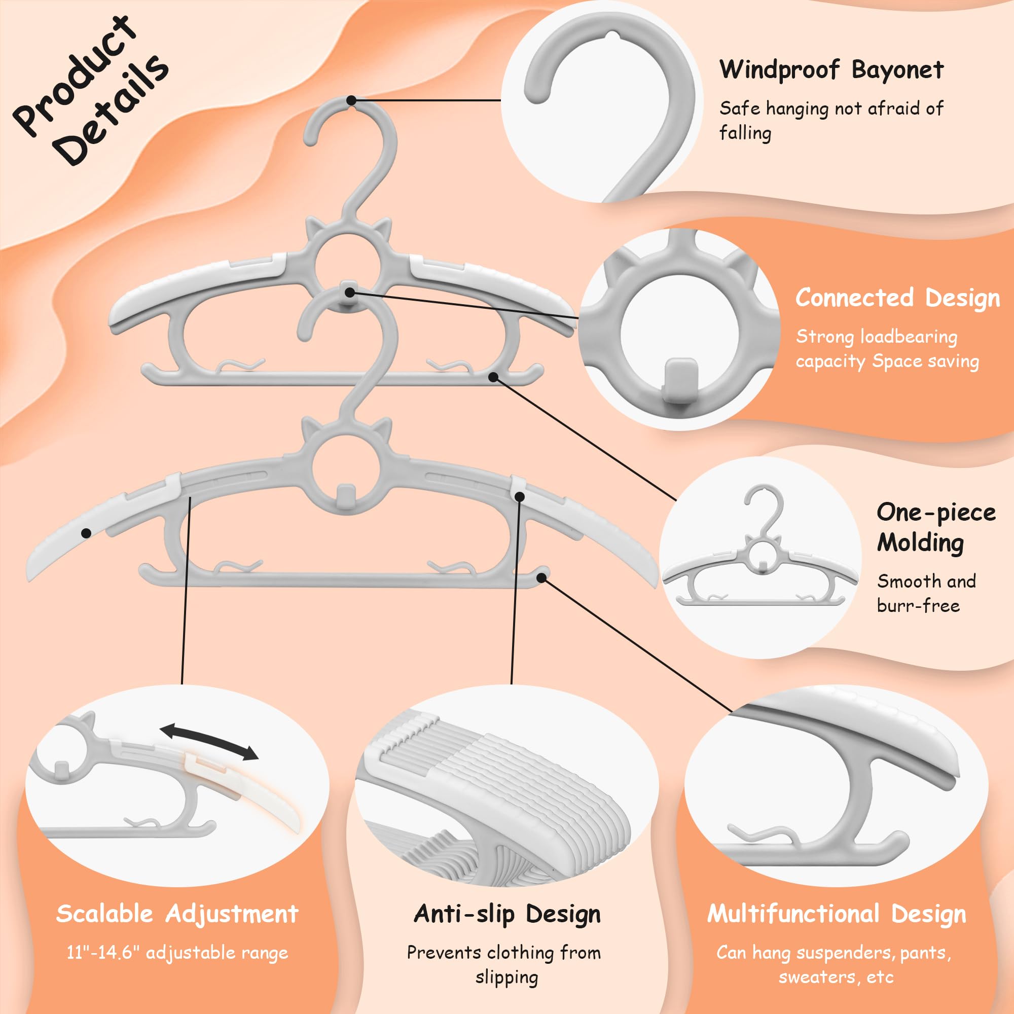 Funamily hangers include clips for socks or towels in laundry day