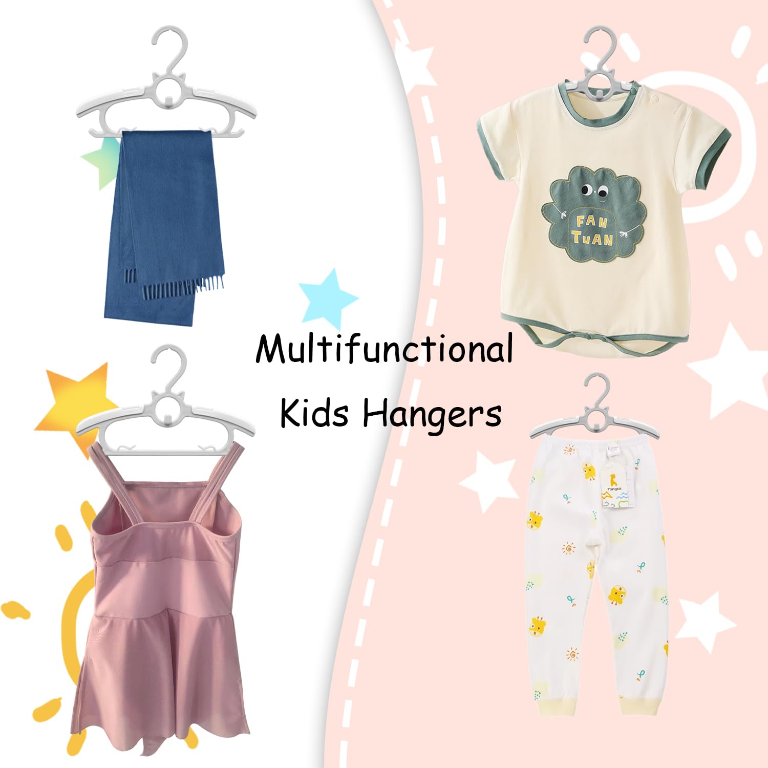 Funamily stackable design saves closet space and keeps outfits together