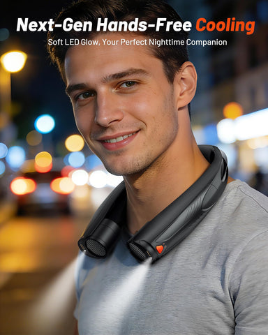 Funaudio portable neck fan with six speeds for customizable airflow
