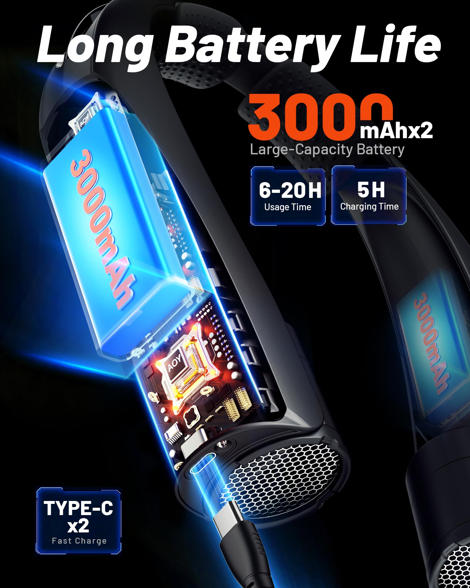 Funaudio rechargeable 6000mAh battery powers long-lasting cooling on the go