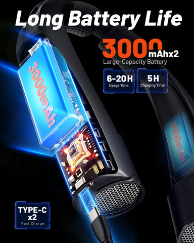 Funaudio rechargeable 6000mAh battery powers long-lasting cooling on the go