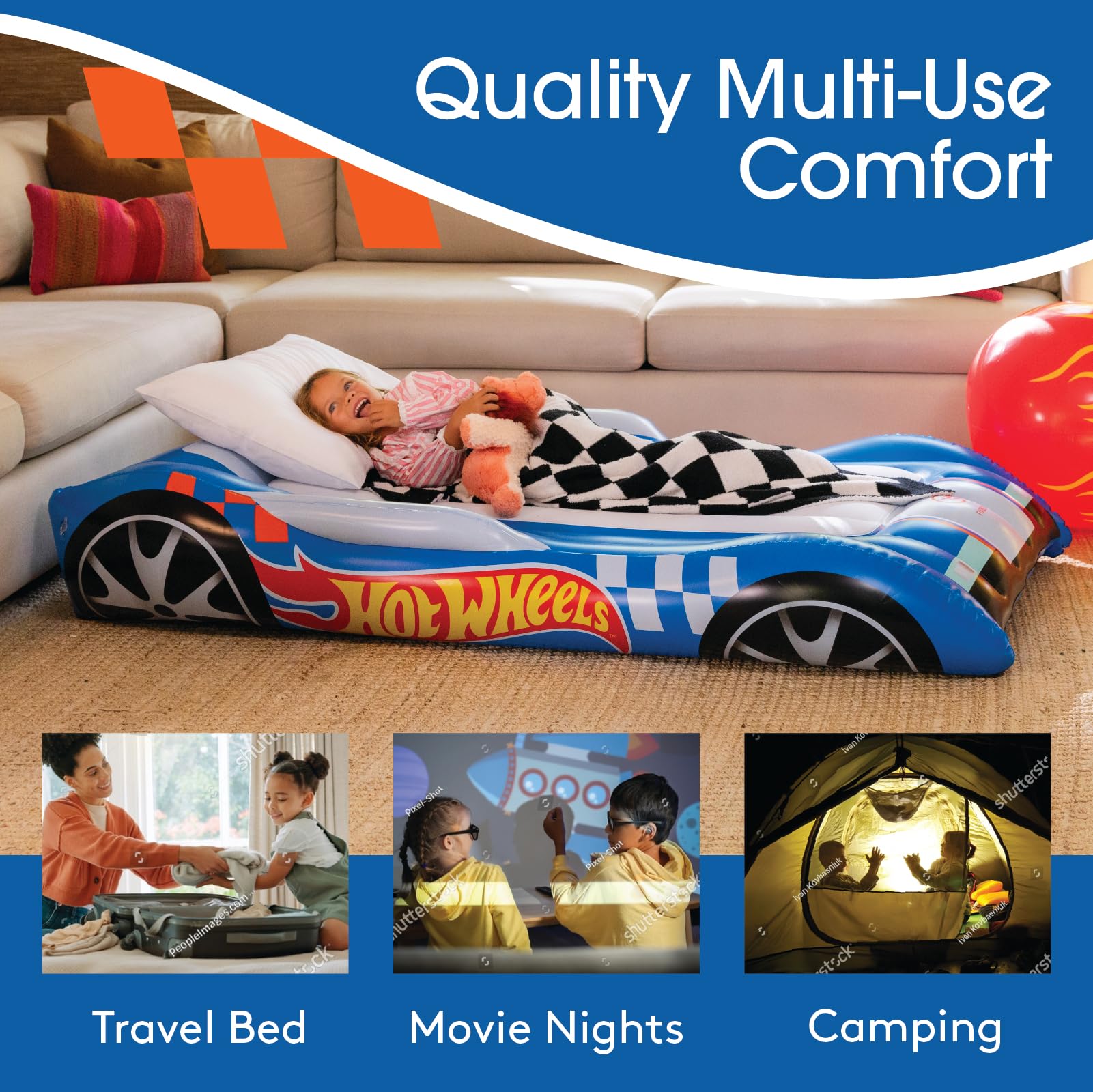 FUNBOY Hot Wheels air mattress twin featuring low profile design for easy setup