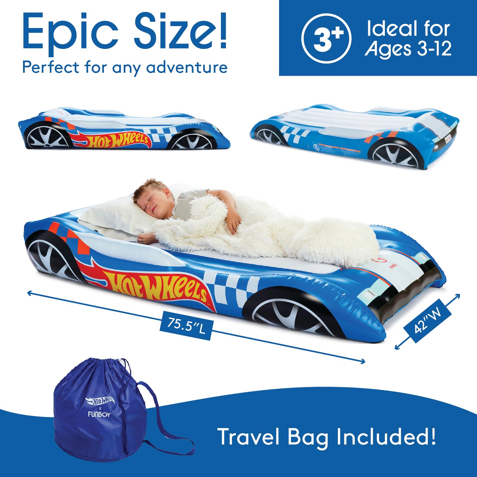 FUNBOY Hot Wheels fast inflate/deflate speed valves with electric pump compatibility