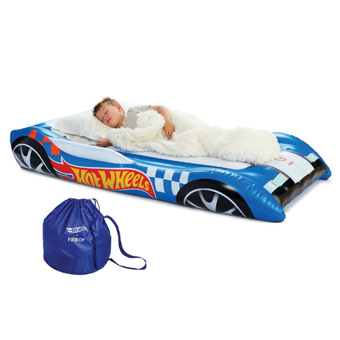 FUNBOY Hot Wheels sleepover bed twin with soft flocked sleeping surface for cozy nights
