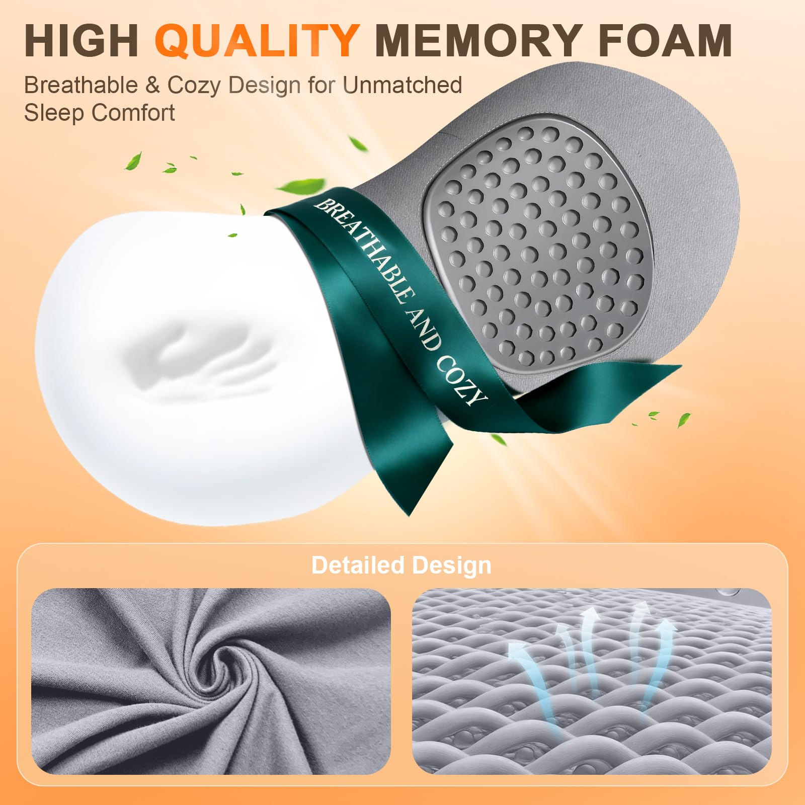 FunBy 3-in-1 Lumbar Pillow soft fabric keeps you cool and cozy