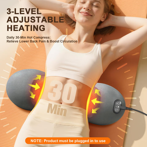 FunBy 3in1 lumbar pillow vibration mode massaging the lower back