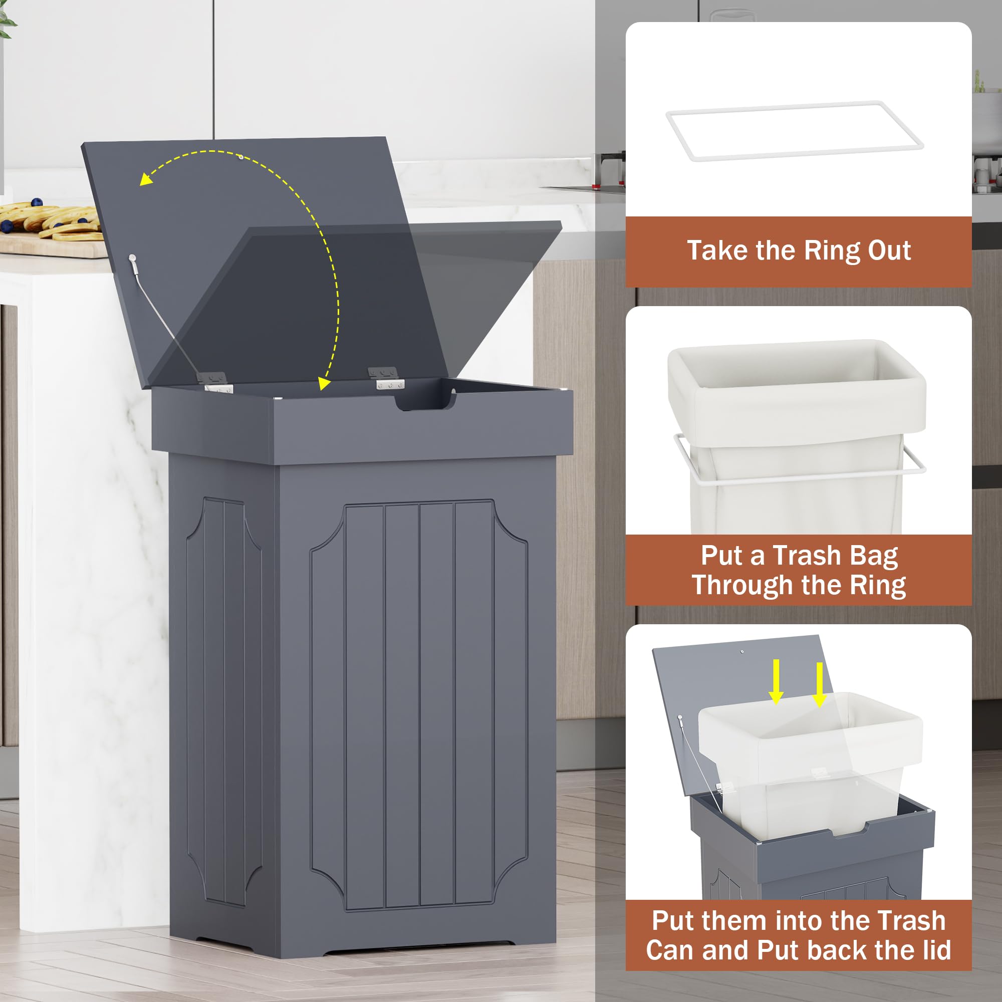Function Home trash can cabinet easy-to-clean surface saves maintenance time.