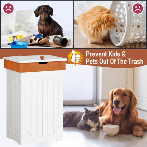 Function Home trash can cabinet dog-proof design helps deter pets