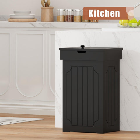 Function Home trash can cabinet lid-handle access simplifies daily waste disposal