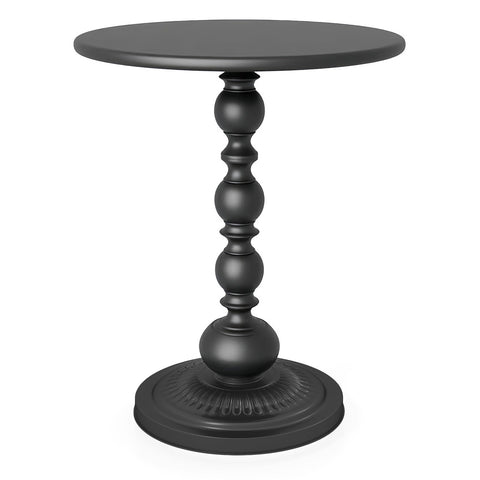 Funecy end table round matte black design for living rooms and bedrooms.