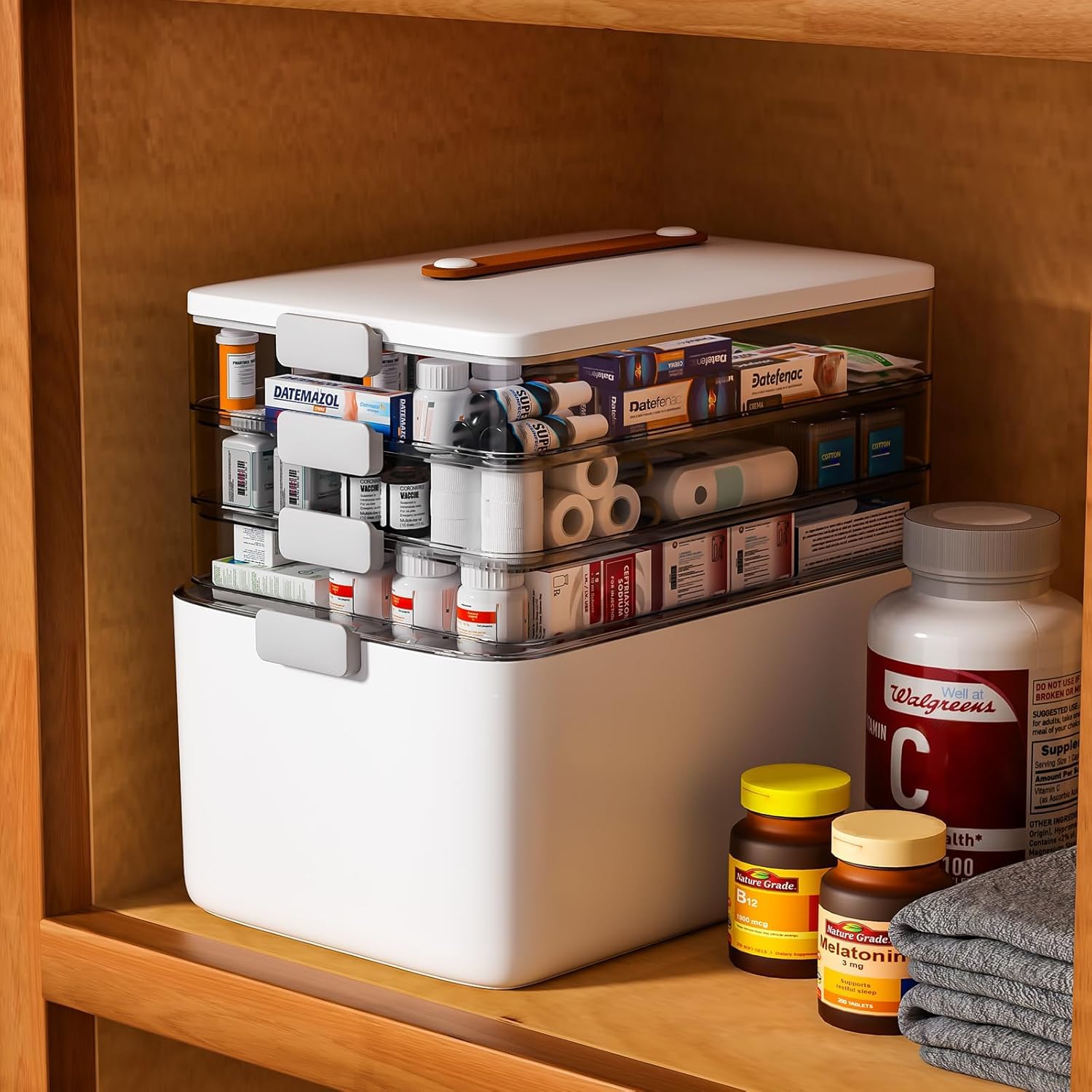 Dark-gray trays protect contents from light and moisture for longer shelf life