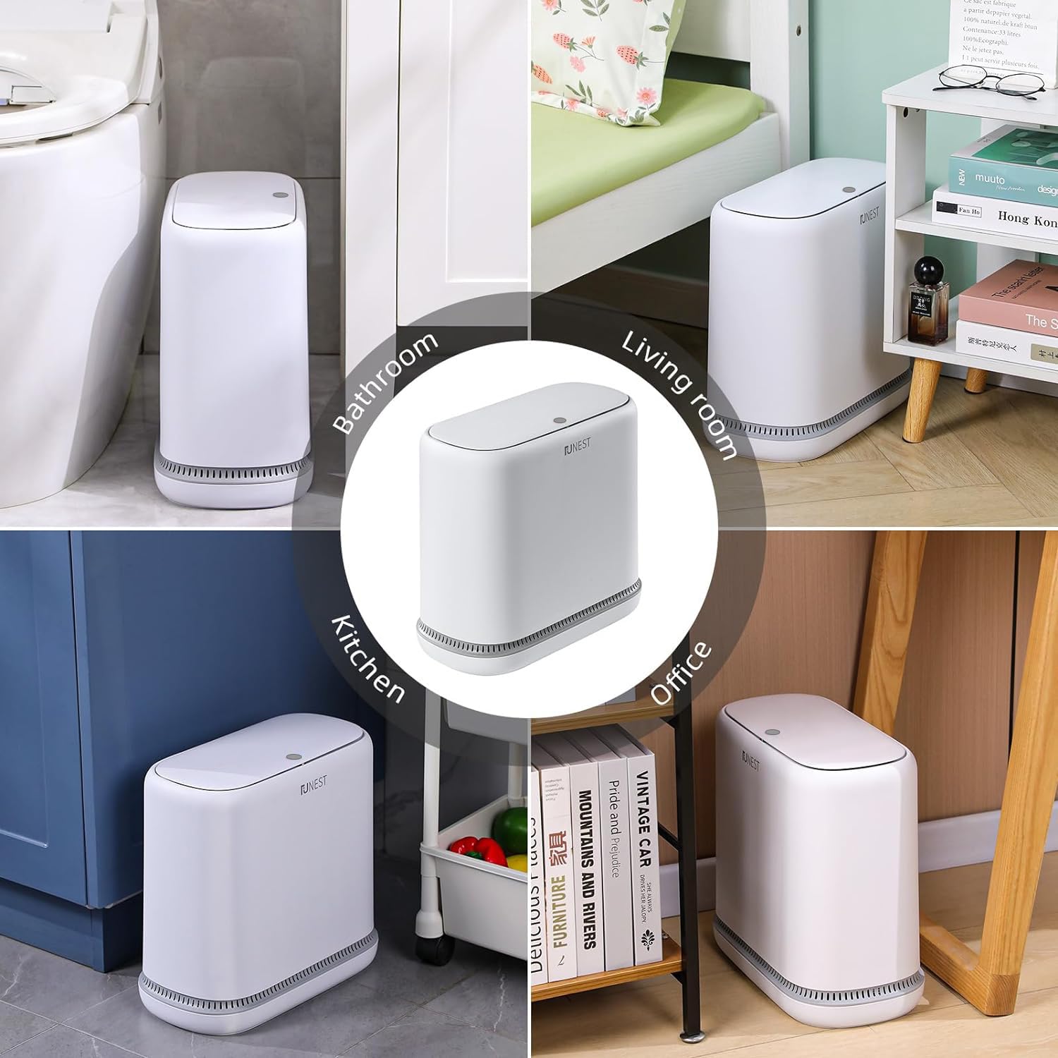 Funest odor-seal design blocks smells from spreading in the room.