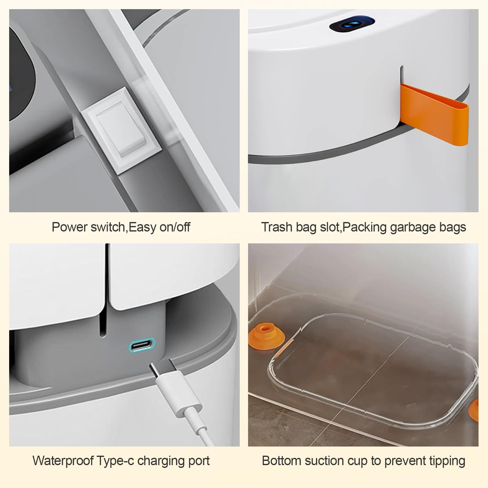 Funest smart trash can bathroom and kitchen use