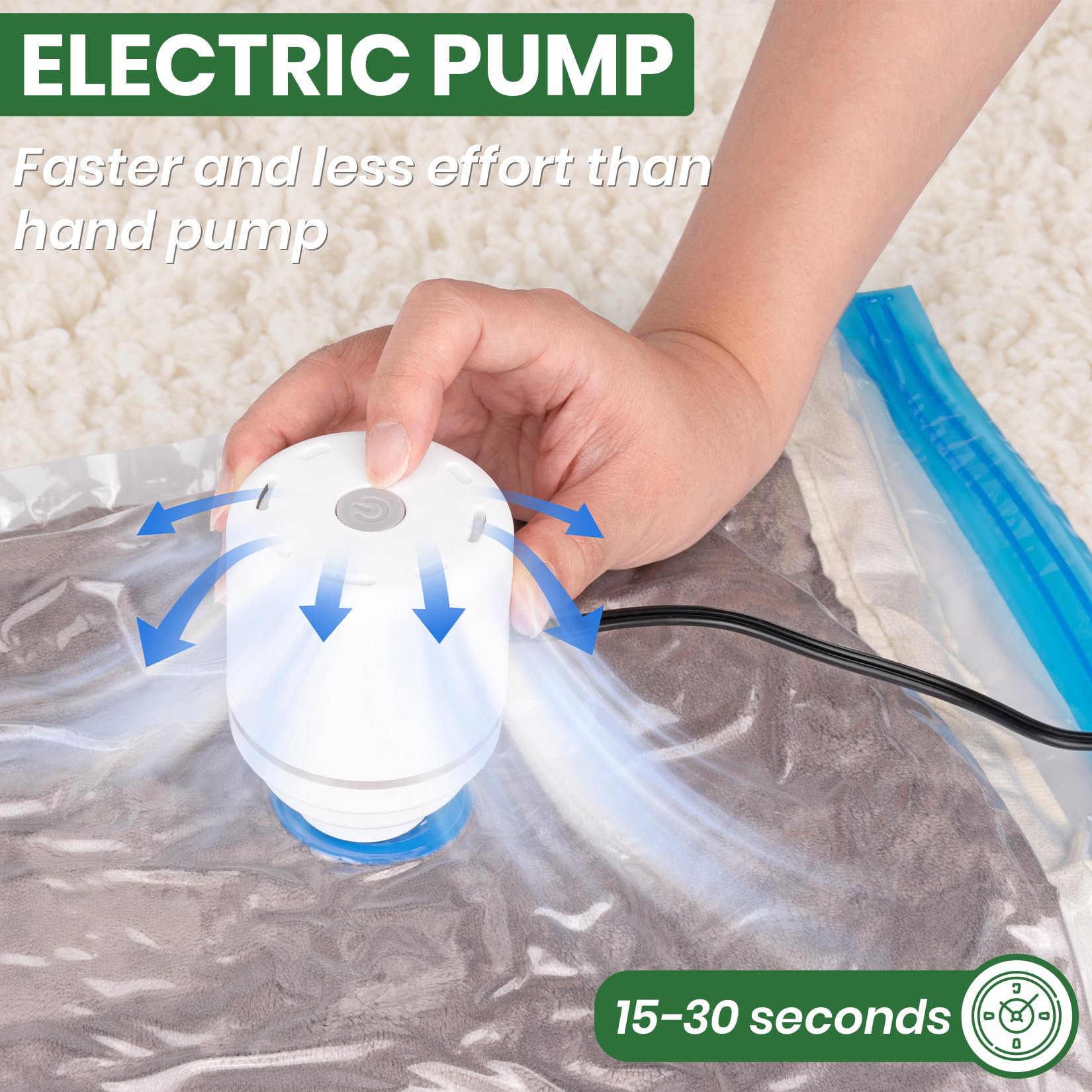 FUNFERY vacuum seal bags medium clothes, ideal for closet organization.