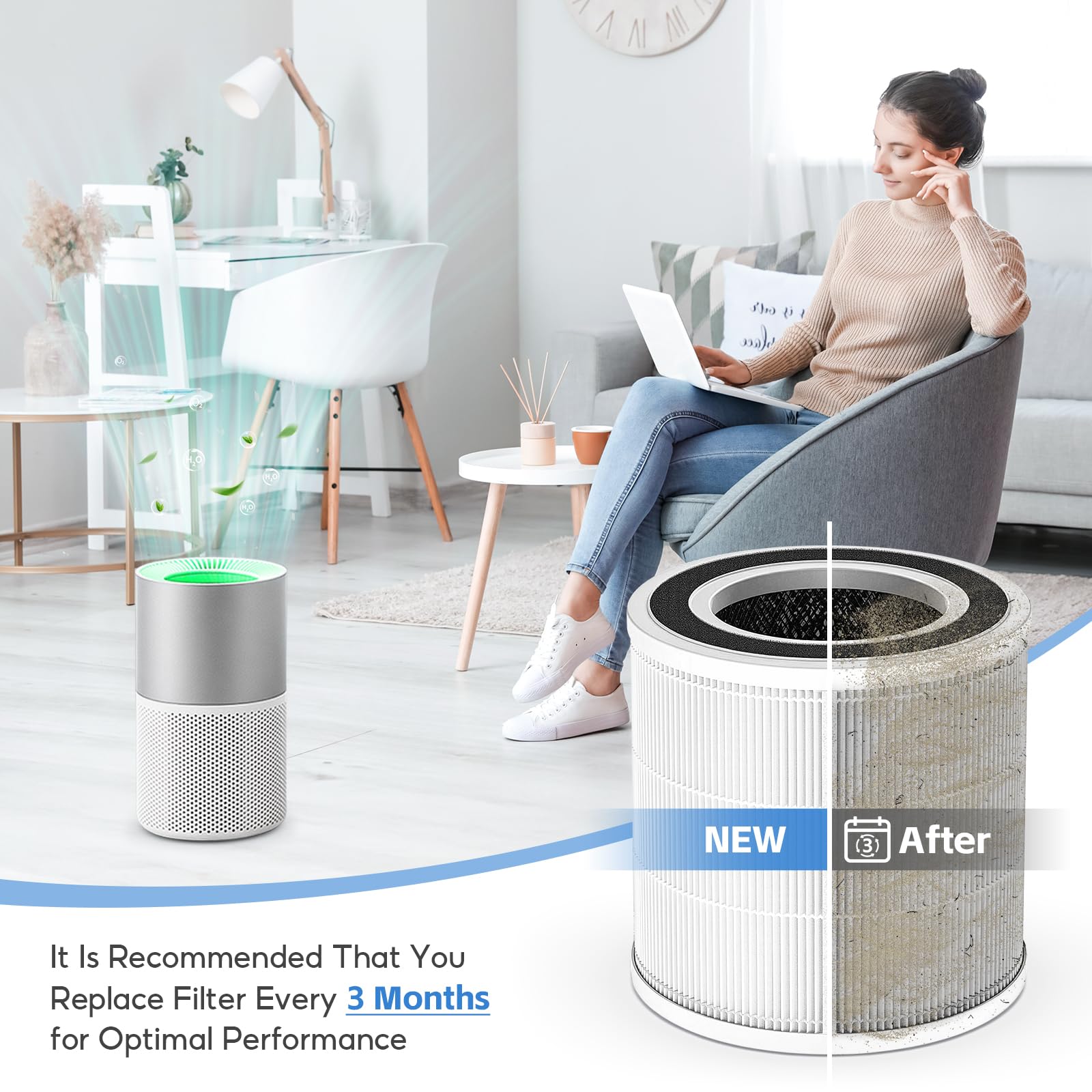 FunGeneTEC installation guide image suggests quick replacement for uninterrupted purification