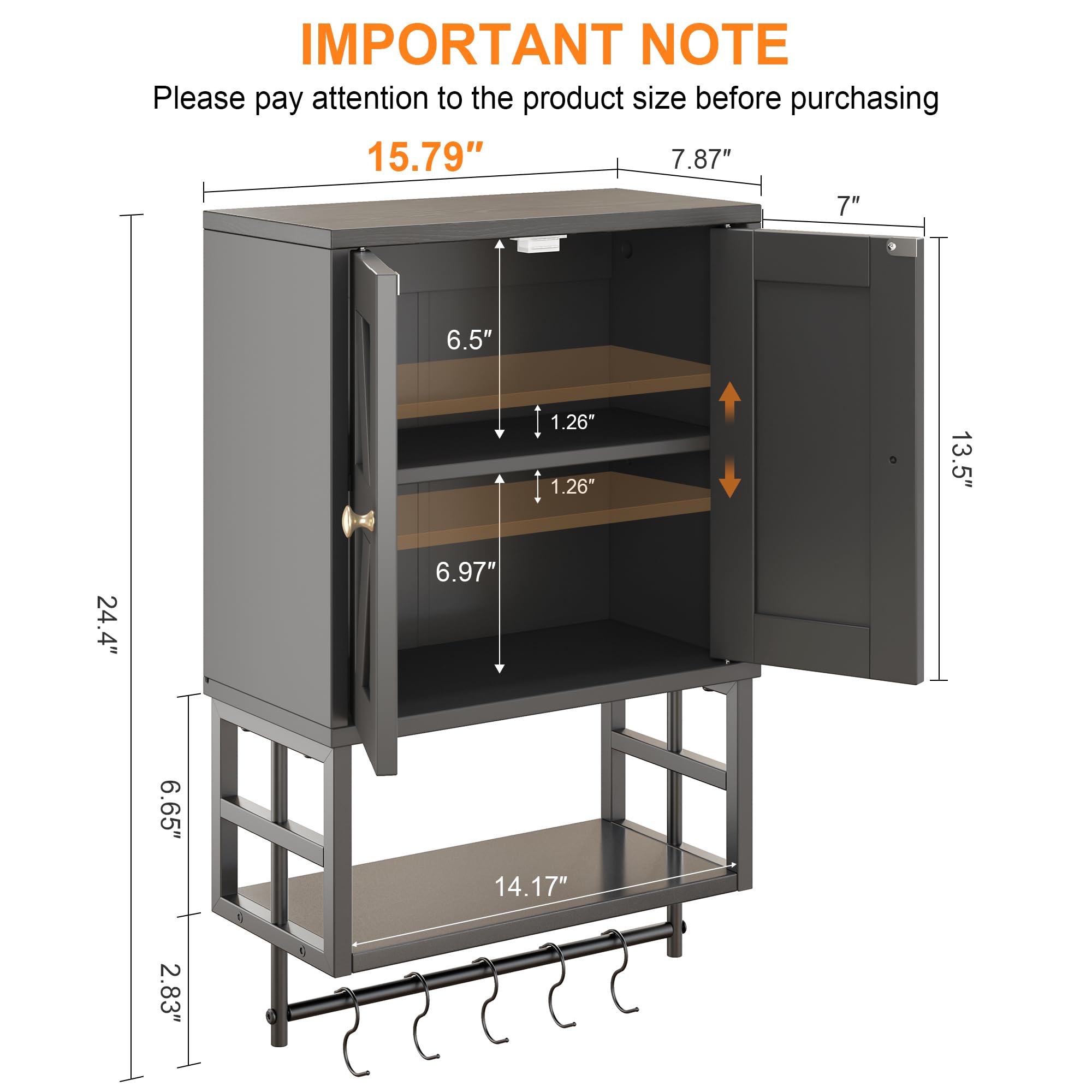FUNHUKSON cabinet adjustable shelves close-up for tall items