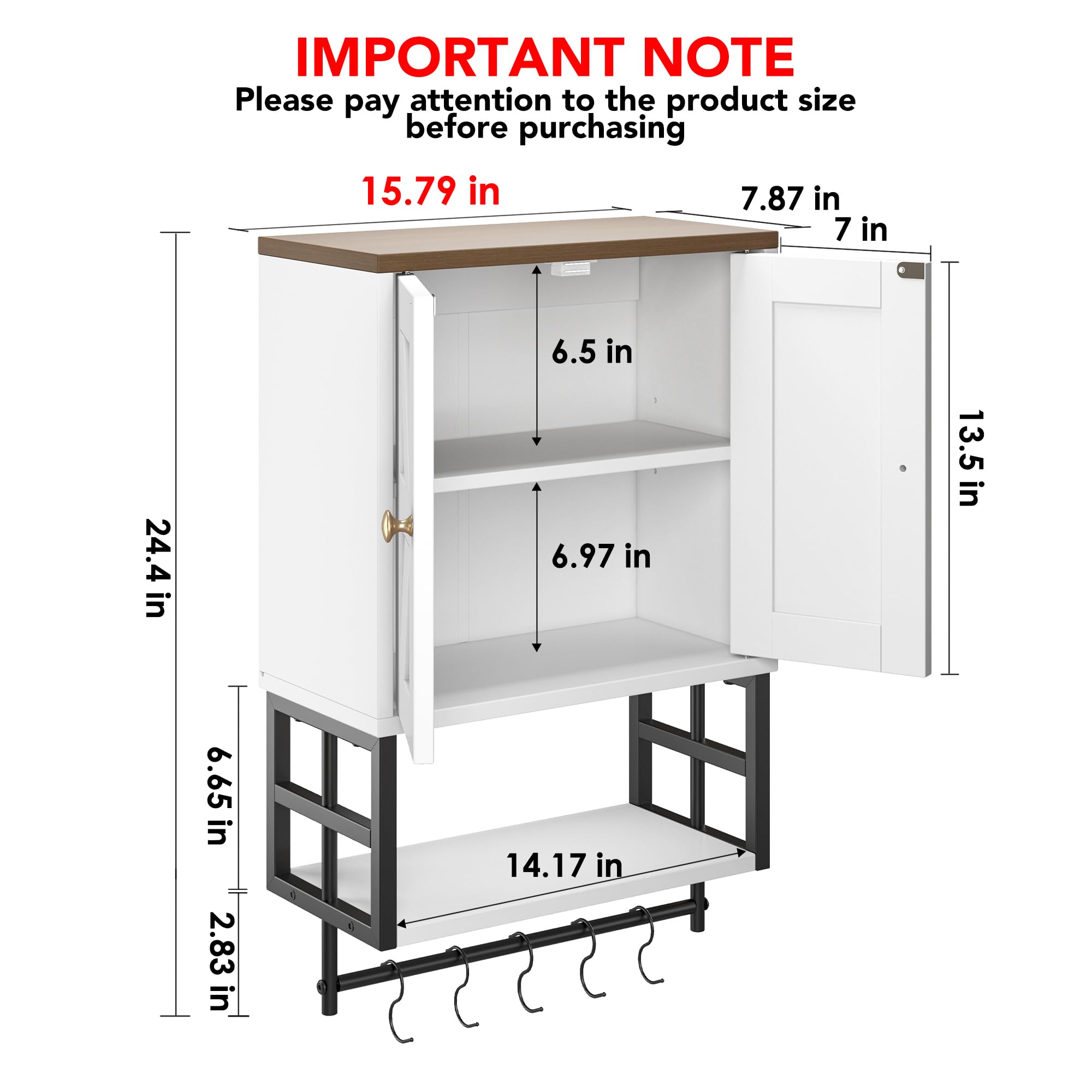 FUNHUKSON cabinet open bottom area ideal for toilet paper within reach.