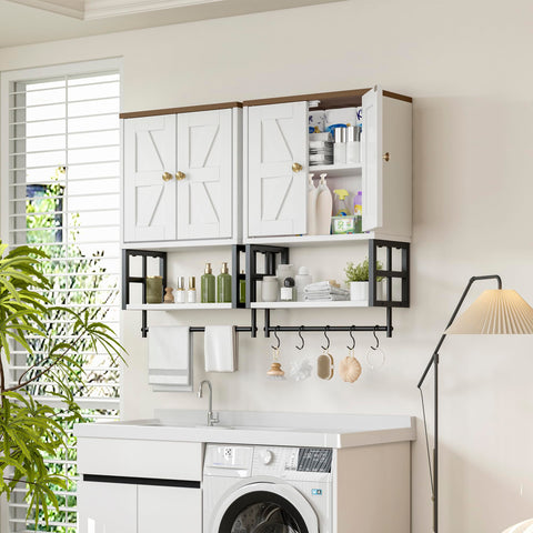 FUNHUKSON cabinet reinforced metal frame adds sturdy farmhouse durability.