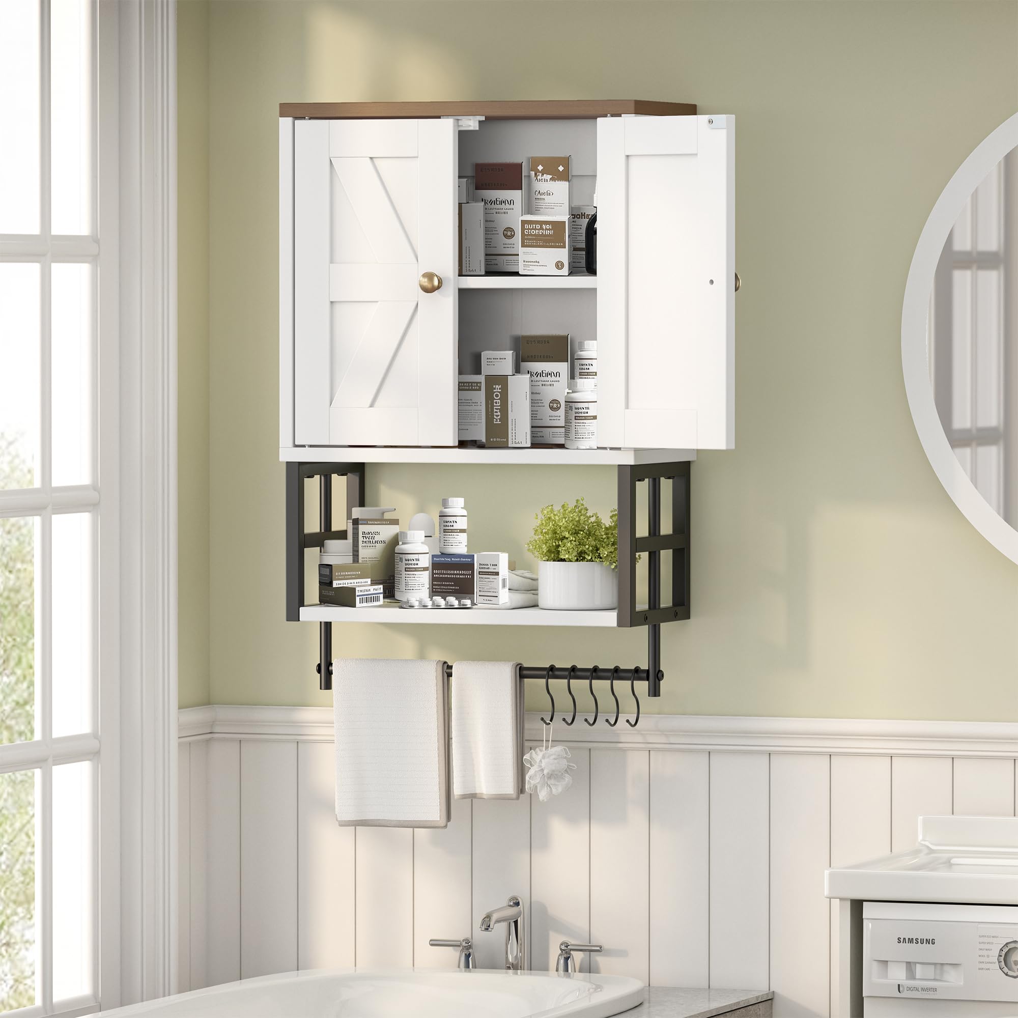 FUNHUKSON cabinet offers two spaces with three height settings for flexible storage.