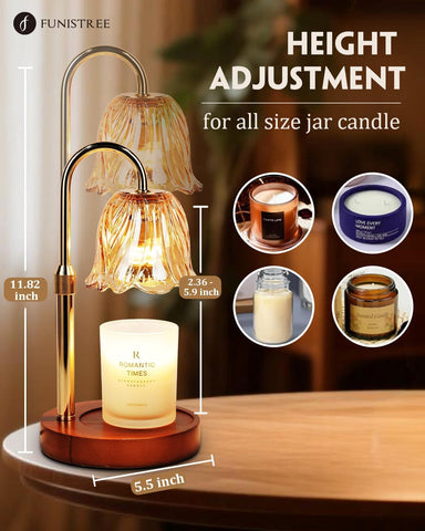 Timer function on Funistree gold candle warmer lamp for worry-free use