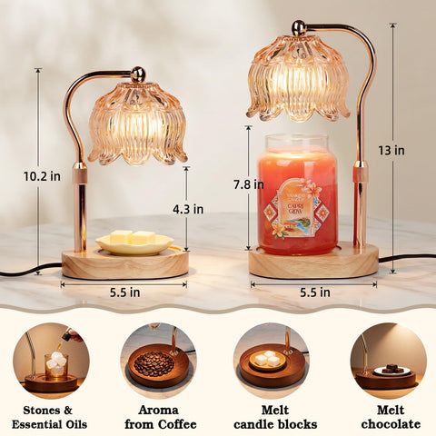 Funistree lamp with adjustable height for customized Yankee jar ambience.