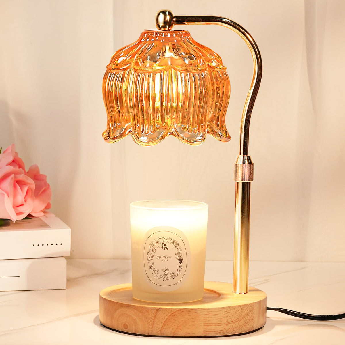 Funistree candle warmer lamp with jar candle glow delivers safe, flame-free fragrance.