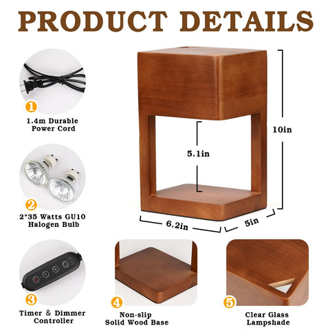 Funistree candle warmer wood dimmable control adjusts ambience in the living room