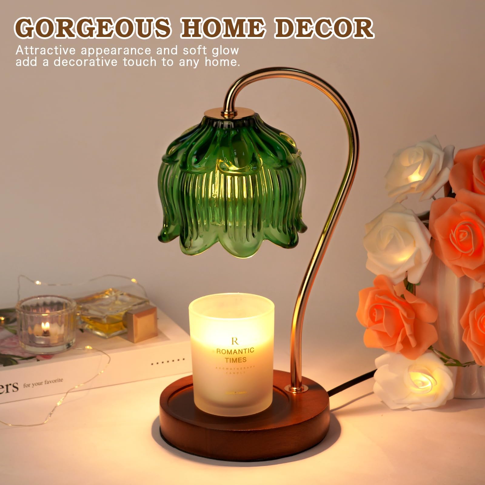 Funistree dimmable candle warmer offers adjustable brightness for any mood.