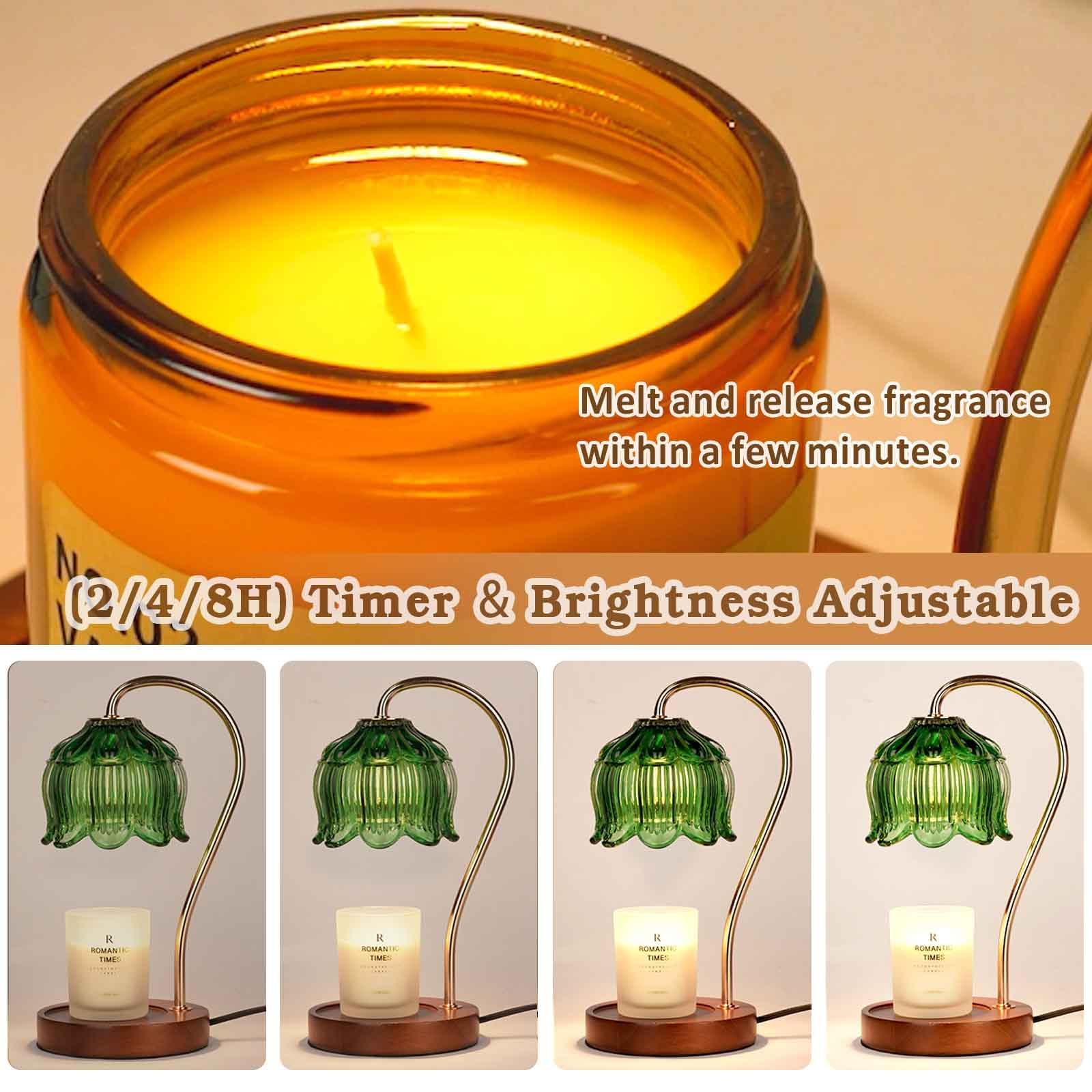 Funistree flower candle warmer emits ambient amber glow for relaxing spaces.