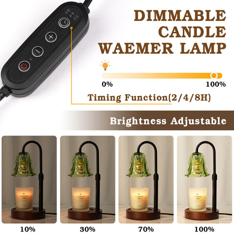 Funistree green dimmable candle heater delivers customizable ambience.