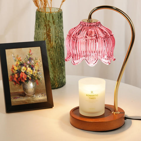 Funistree lotus glass shade glows softly for a cozy ambiance.