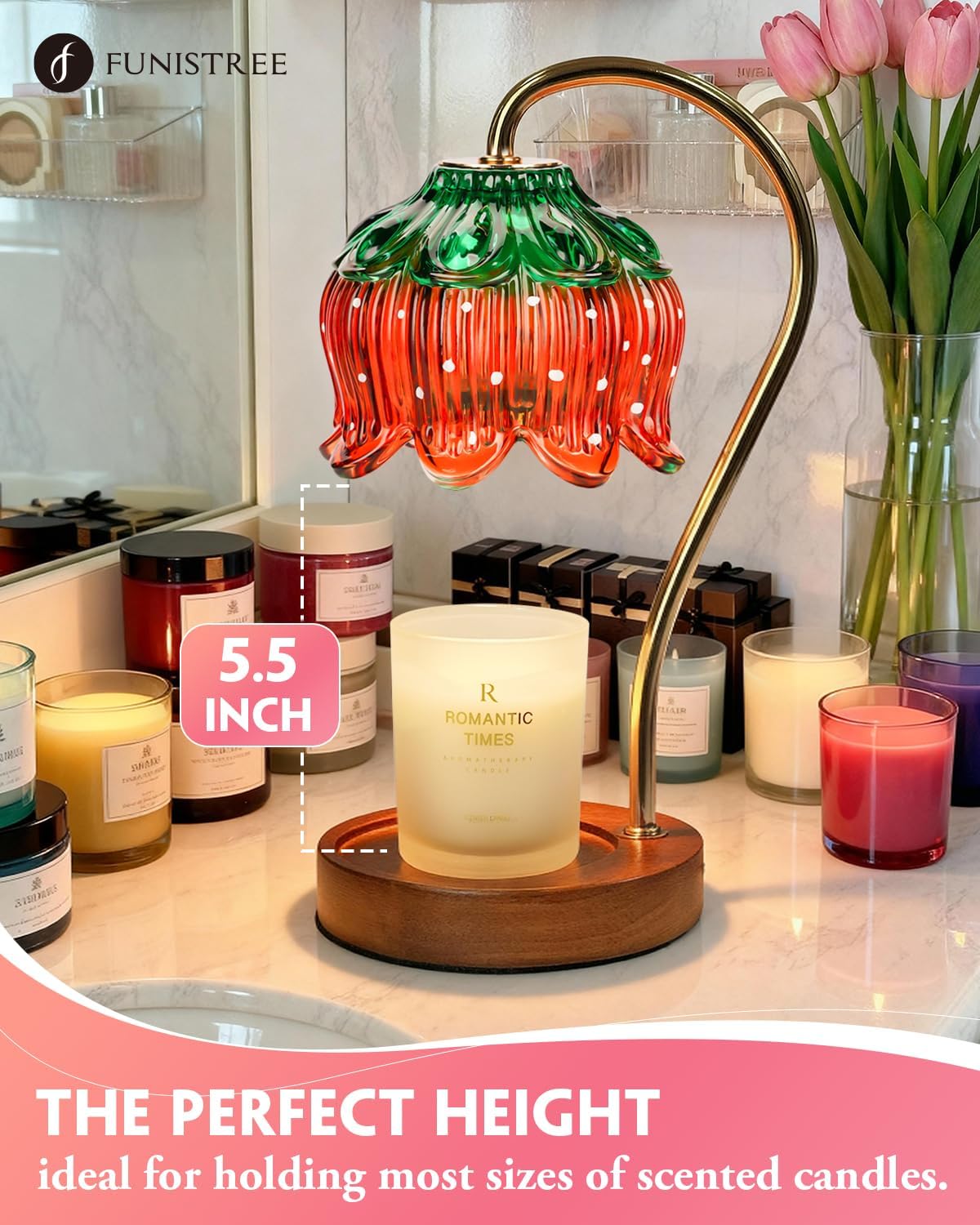 Funistree candle warmer compatible with Yankee and Village Candles melts