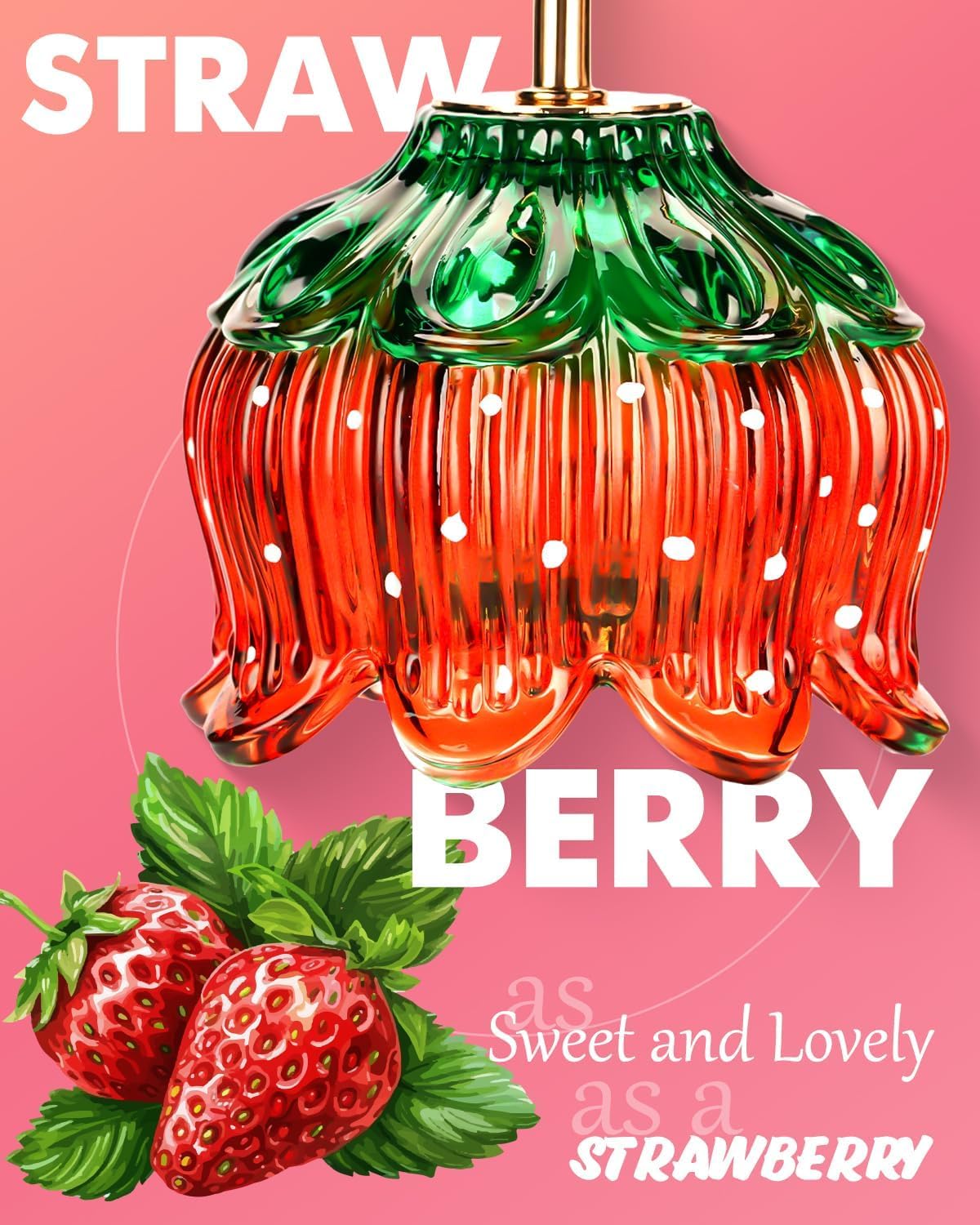 Funistree strawberry candle warmer lamp adjustable height fits various candle sizes.
