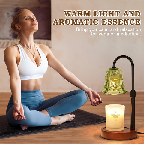 Funistree wood-base candle warmer design adds natural charm.