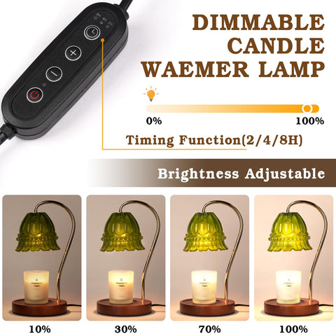 Funistree wood-base candle warmer emphasizes sturdy design and stable placement.
