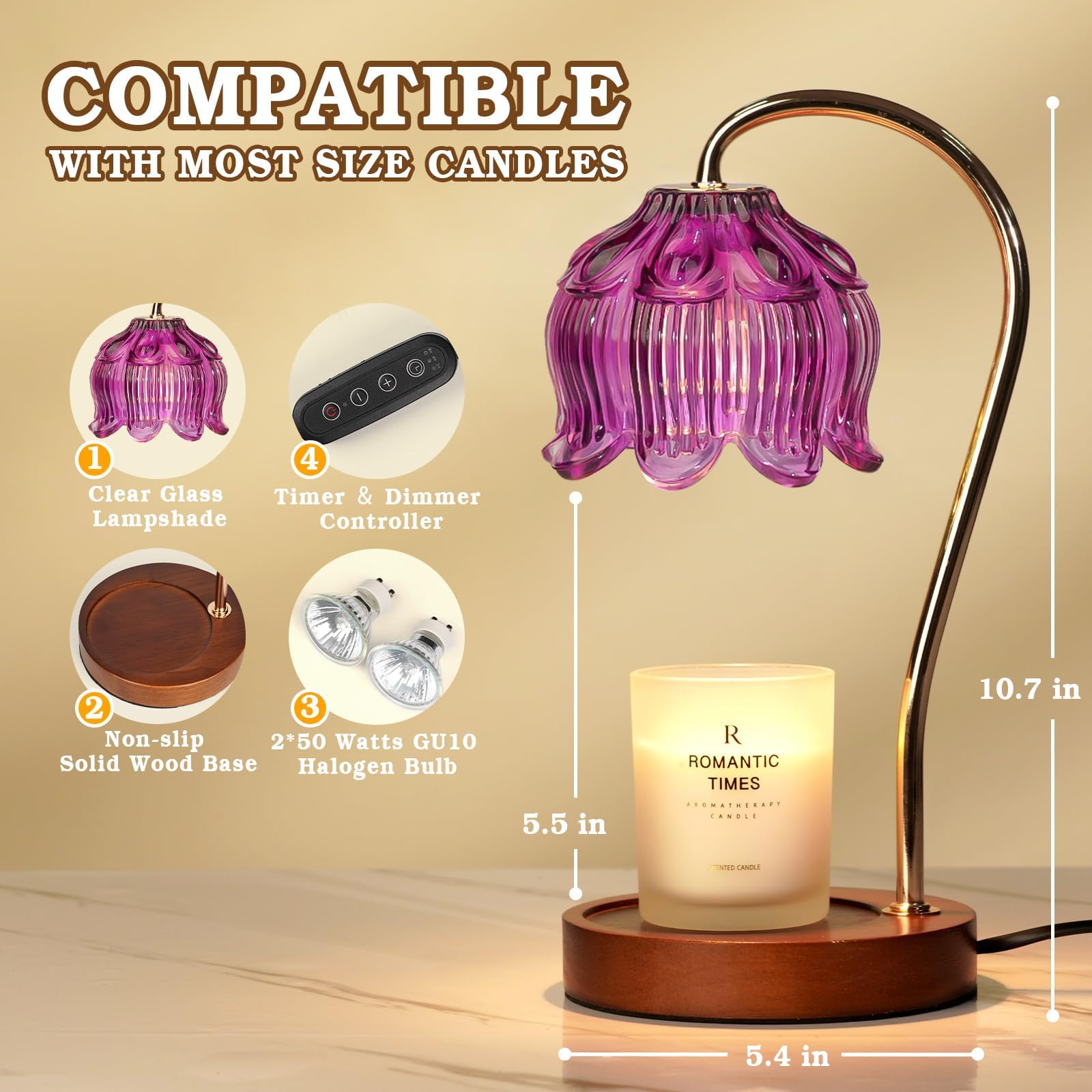 Funistree Yankee Candle-compatible warmer—safe jar candle melting.