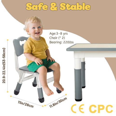 FUNLIO chair at 28 cm height helps kids reach table comfortably.