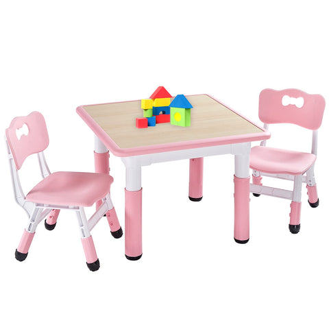 FUNLIO pink kids table with height-adjustable design for growing children.