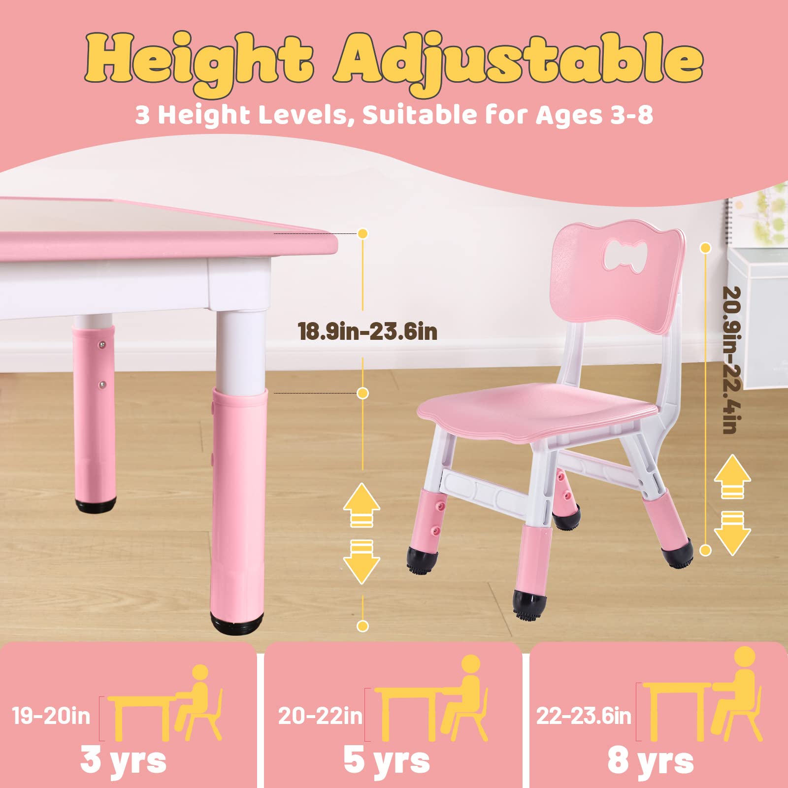FUNLIO table and chair set used for arts and crafts at home.