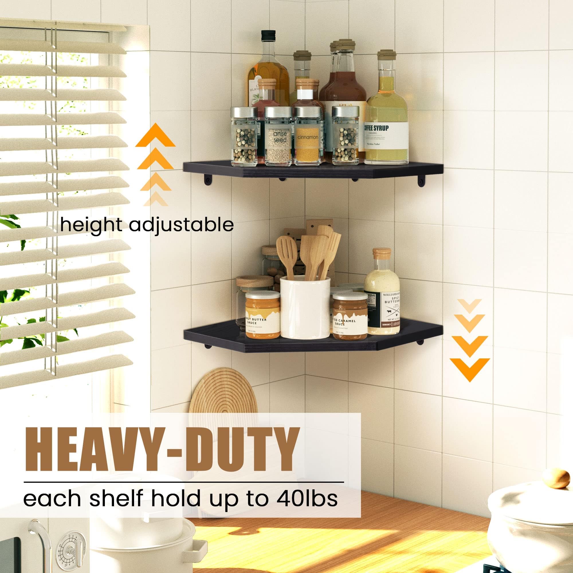 Fun Memories imitation wood grain finish on corner shelves