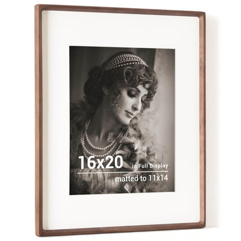 Fun Memories walnut wood frame showcasing natural grain for wall or shelf display.
