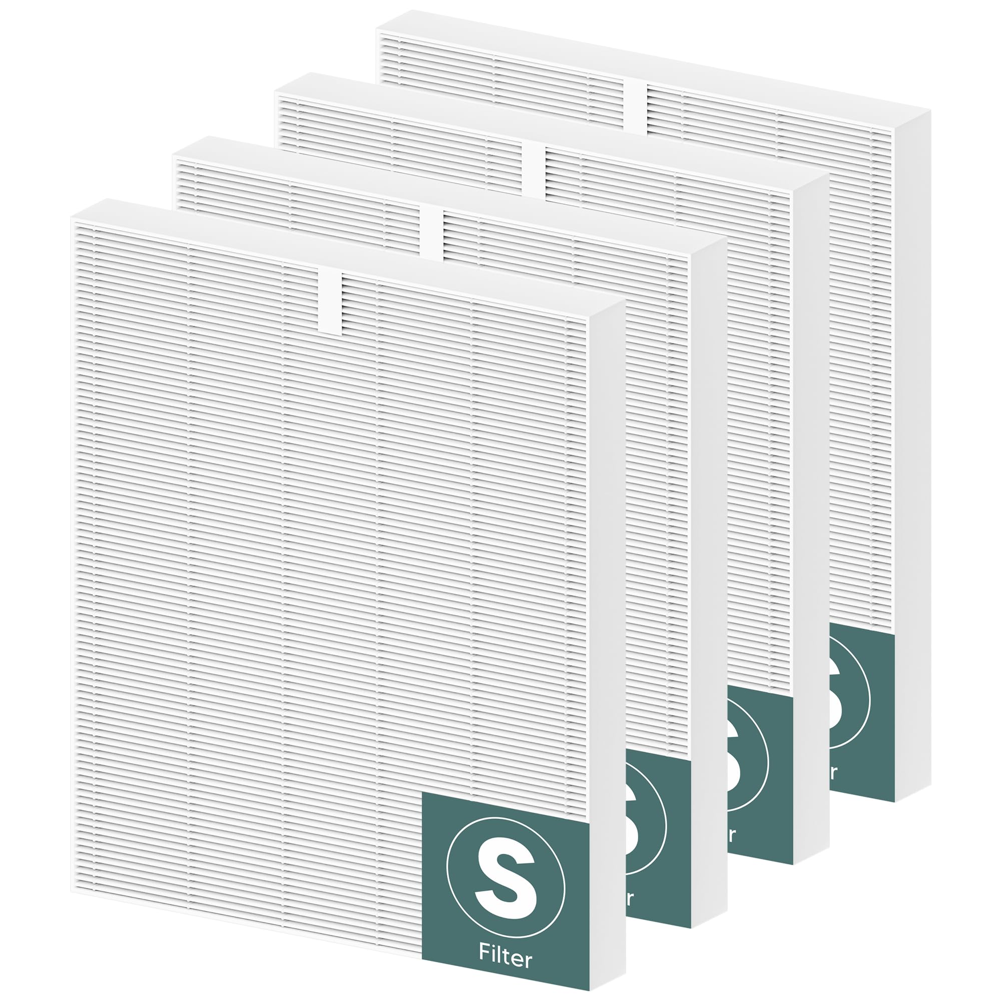 Funmit C545 replacement filter 4-pack side view showing fit and design benefits