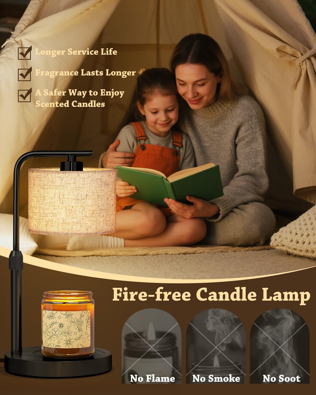 Funnybehom energy-efficient bulbs deliver warm glow while extending candle life.
