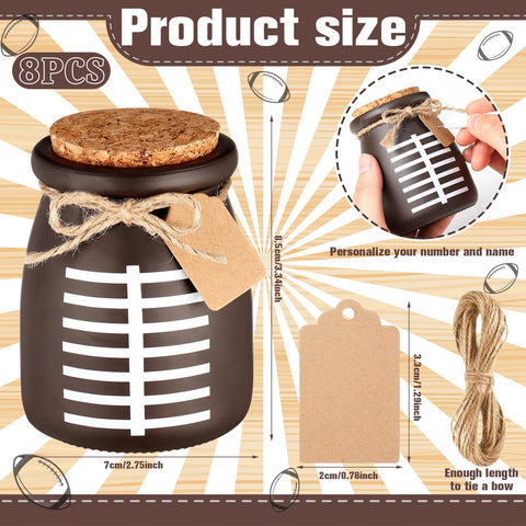 Funnymoom baseball jar with twined labels for elegant event favors.