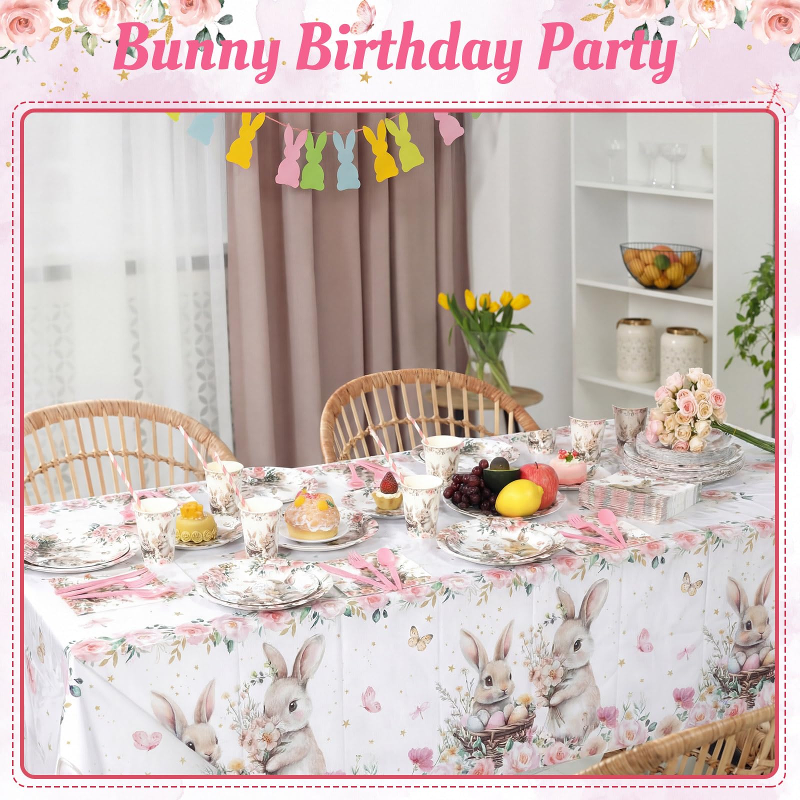Funnymoom PE tablecloth 54x108 inches protects surfaces
