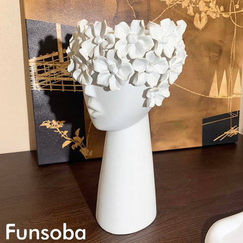 FunsoBa weather-resistant face vase designed for versatile display settings.
