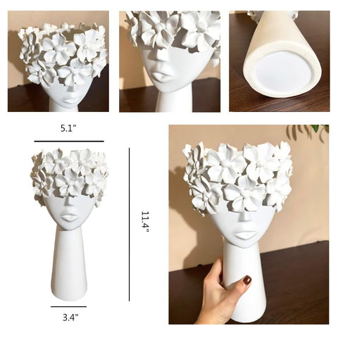 FunsoBa white-faced sculpture vase detail showing graceful features and finish.