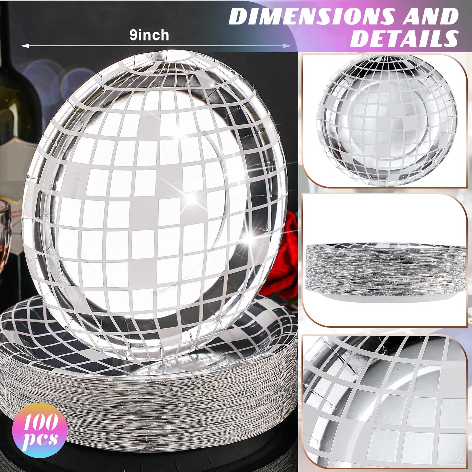 Funtery disposable paper dinner plates for quick cleanup