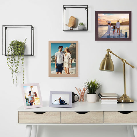 Funtopia 5x7 wood grain frame creates cozy living room vibes