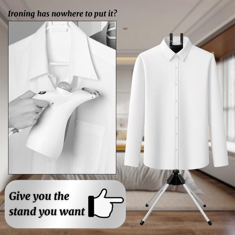 Funvalley Surperfect steamer stand with hanger clips secures heavy garments for quick steaming